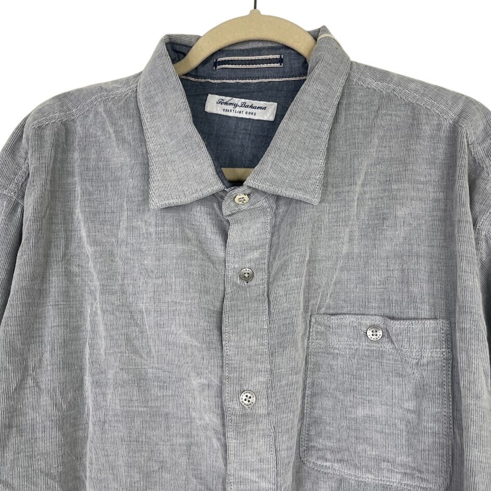 NEW Tommy Bahama Mens Size 2XLB Coastline Corduroy Button Up Shirt Cotton Stripe
